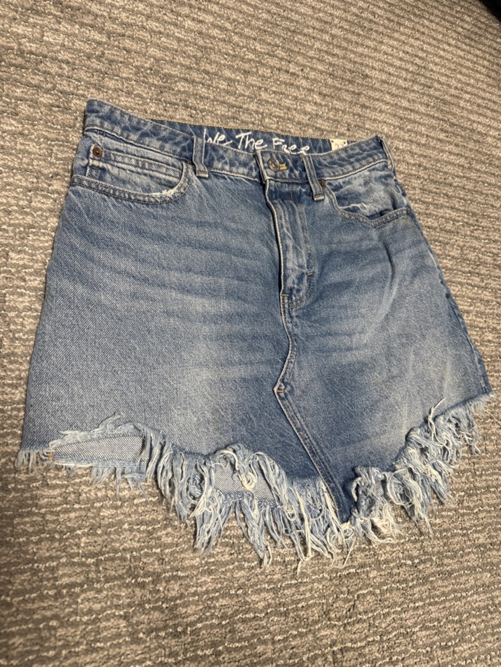 We The Free Brea light blue denim skirt